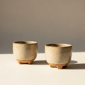 Stoneware Espresso Cups, Pair — Optimized Goodies Co.